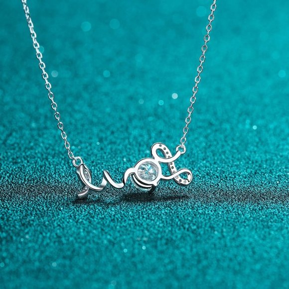 Certified 1ct. t.w. Moissanite Diamond Love Necklace NEW - Picture 6 of 9